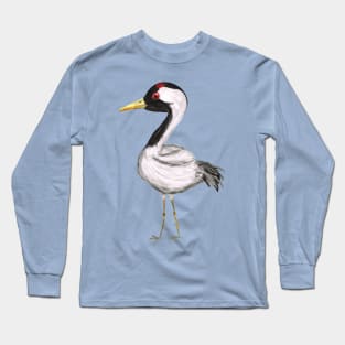 Cute crane watercolor Long Sleeve T-Shirt